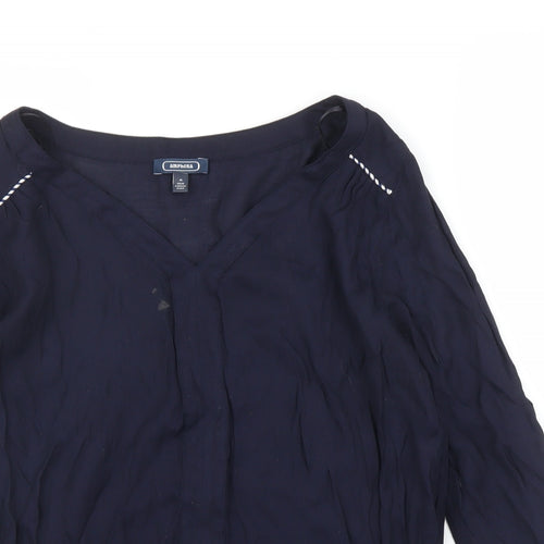 Amphora Womens Blue   Basic Blouse Size M