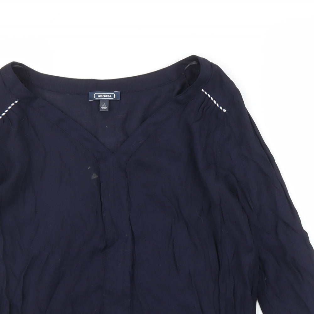 Amphora Womens Blue   Basic Blouse Size M