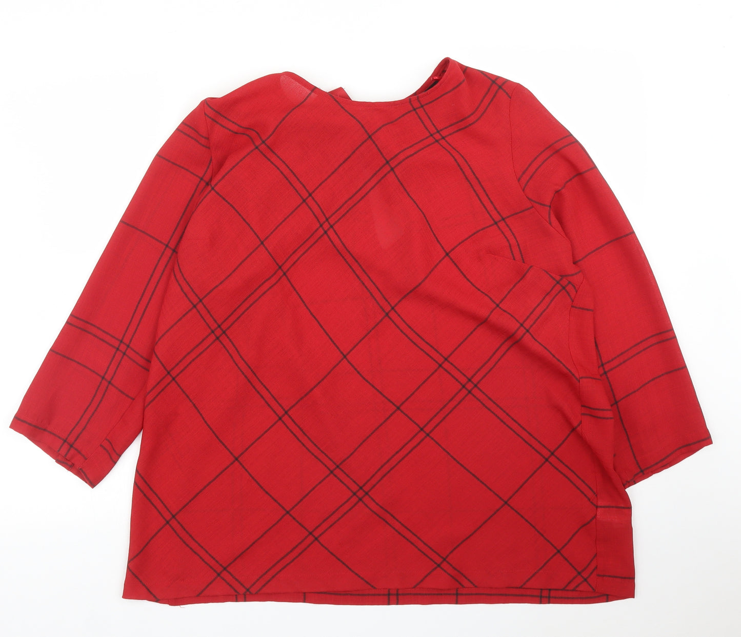 NEXT Womens Red Check  Basic Blouse Size 18