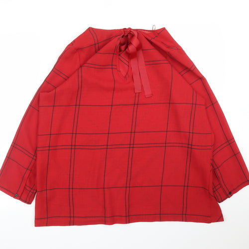NEXT Womens Red Check  Basic Blouse Size 18