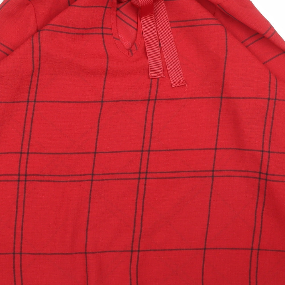 NEXT Womens Red Check  Basic Blouse Size 18