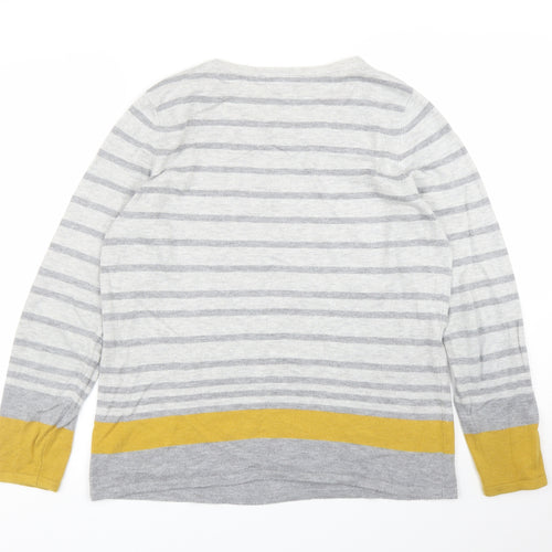 Laura Ashley Womens Grey Striped  Pullover Jumper Size 14