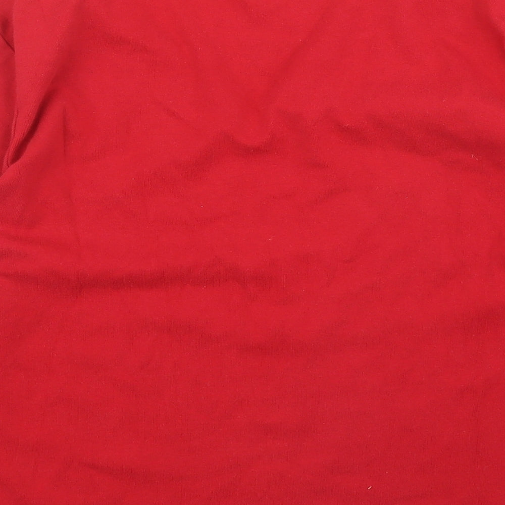 M&S Womens Red Floral  Basic T-Shirt Size 18