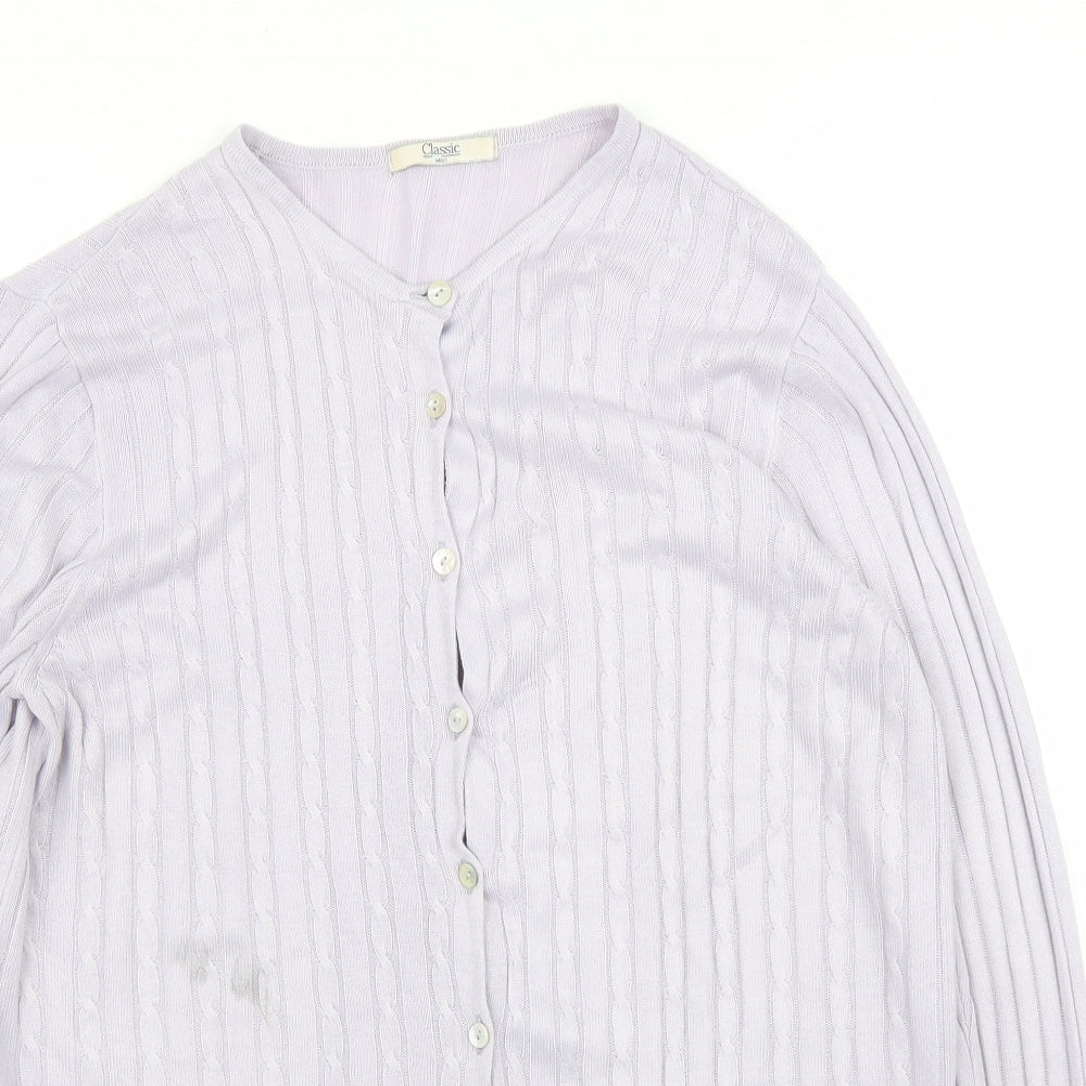 M&S Womens Purple   Cardigan Jumper Size M