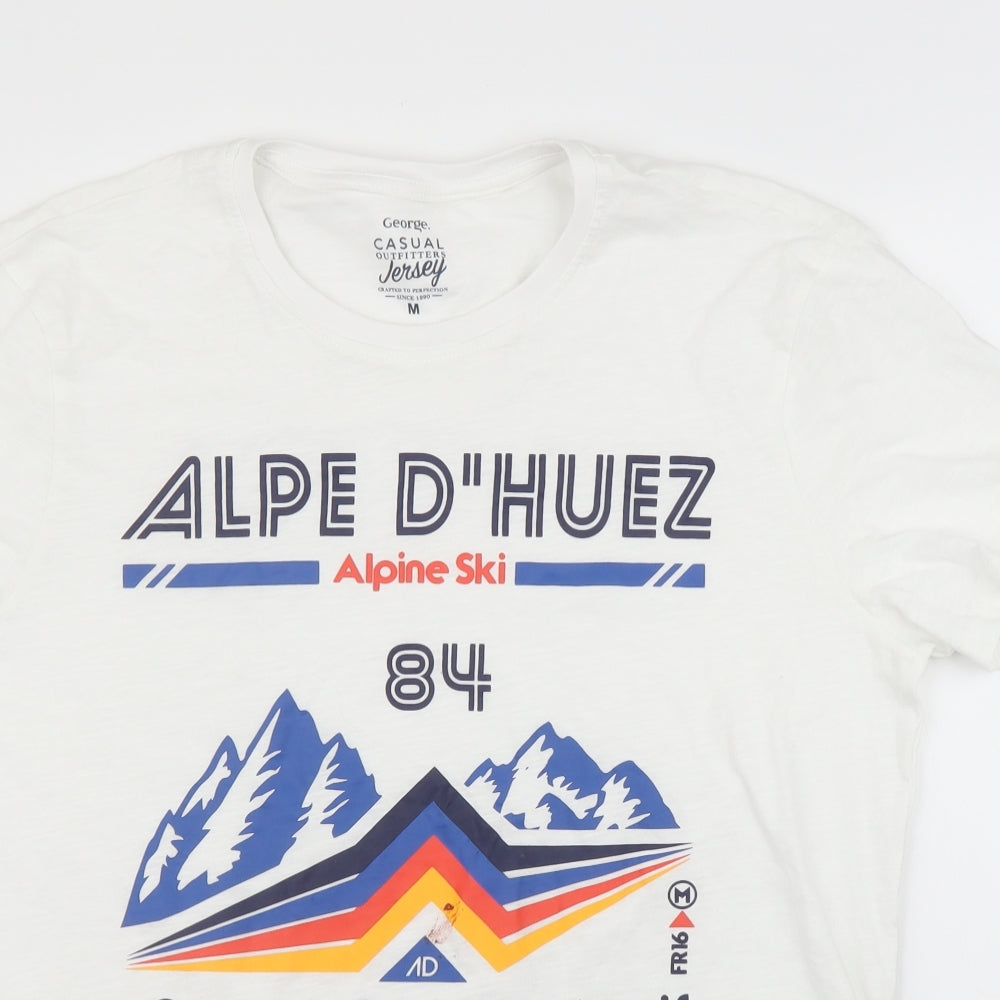 George Mens White    T-Shirt Size M