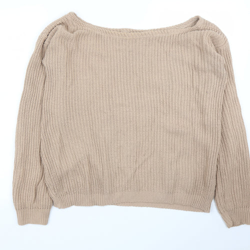 Missguided Womens Beige   Pullover Jumper Size L