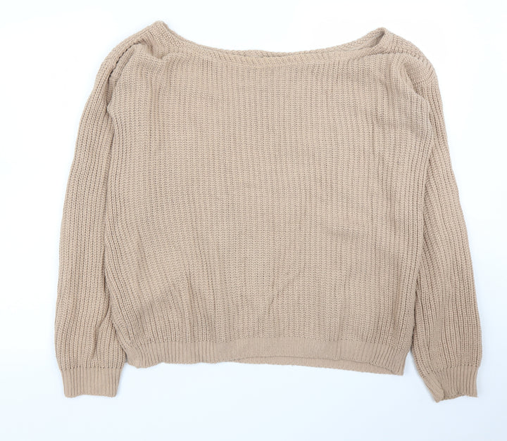 Missguided Womens Beige   Pullover Jumper Size L