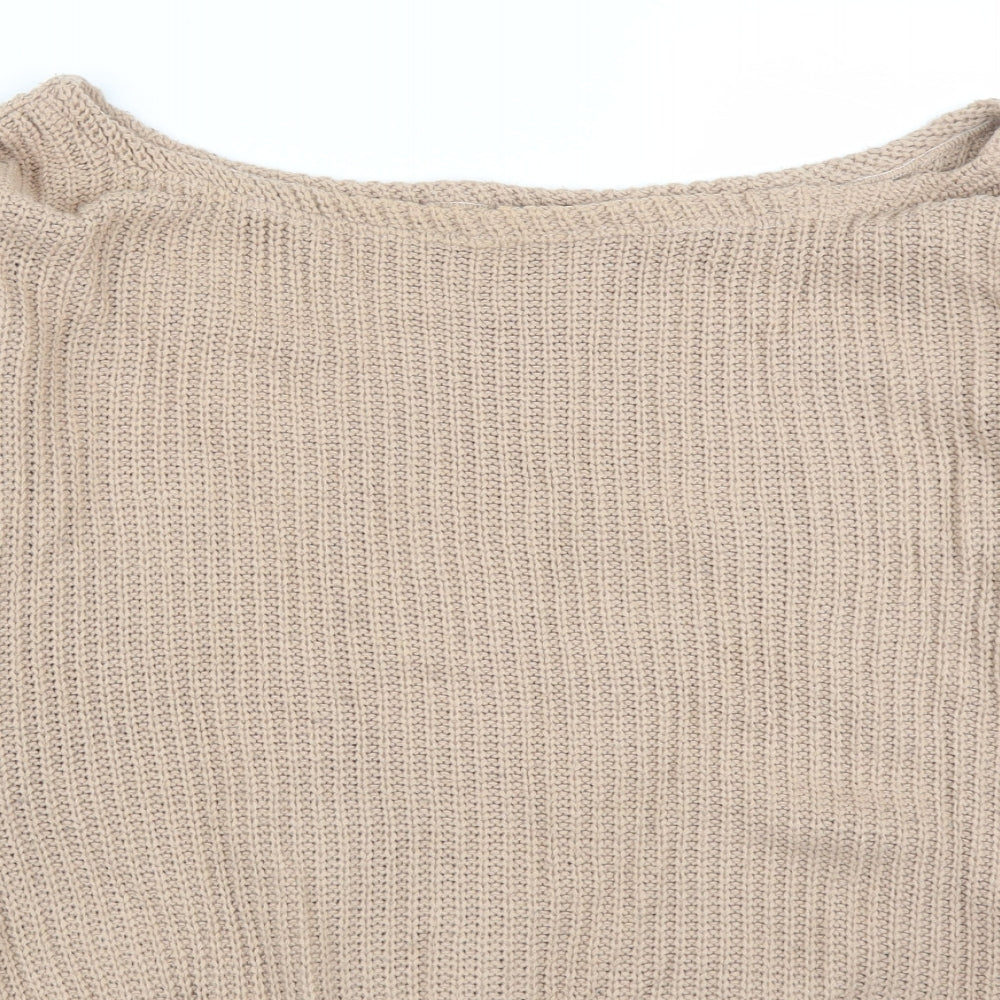 Missguided Womens Beige   Pullover Jumper Size L