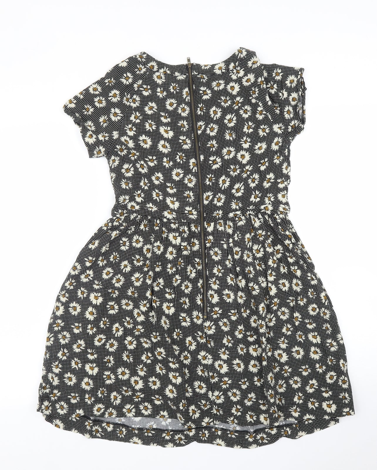 Topshop Womens Black Floral  A-Line  Size 6