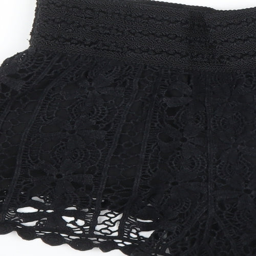 Topshop Womens Black Floral  Cut-Off Shorts Size 6