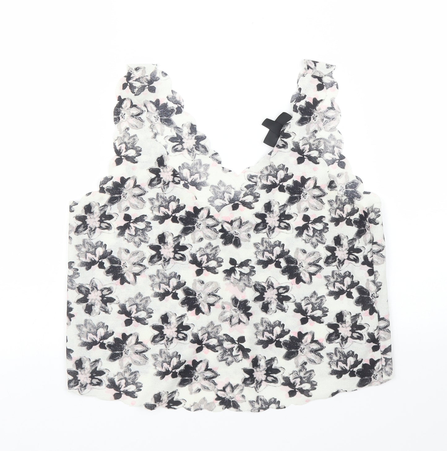 Topshop Womens White Floral  Basic Blouse Size 6