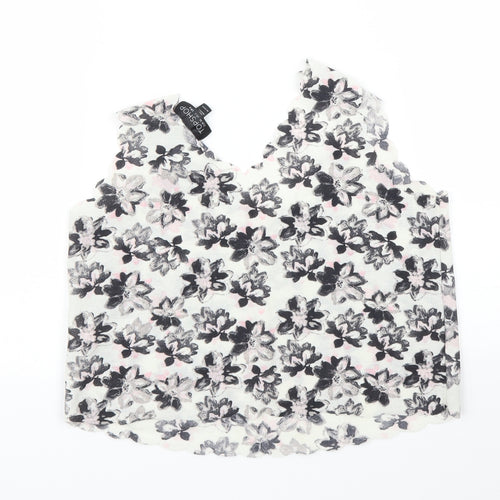 Topshop Womens White Floral  Basic Blouse Size 6