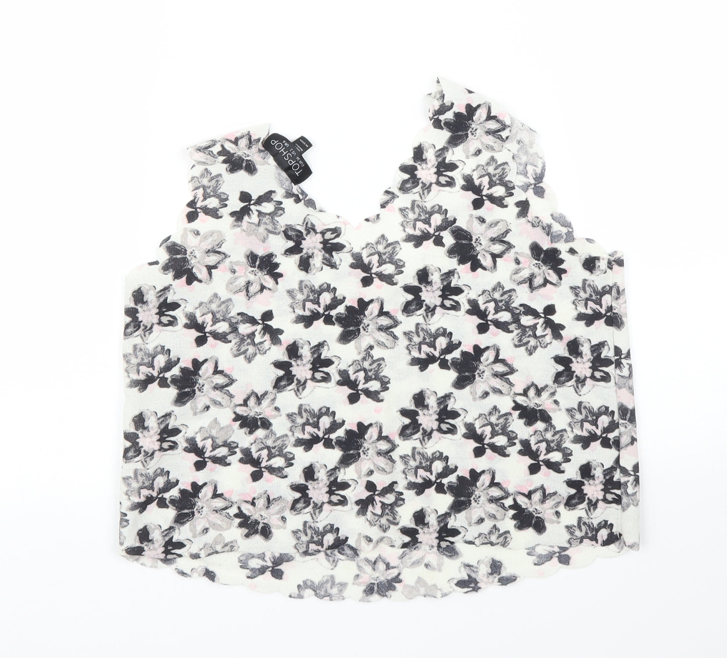 Topshop Womens White Floral  Basic Blouse Size 6