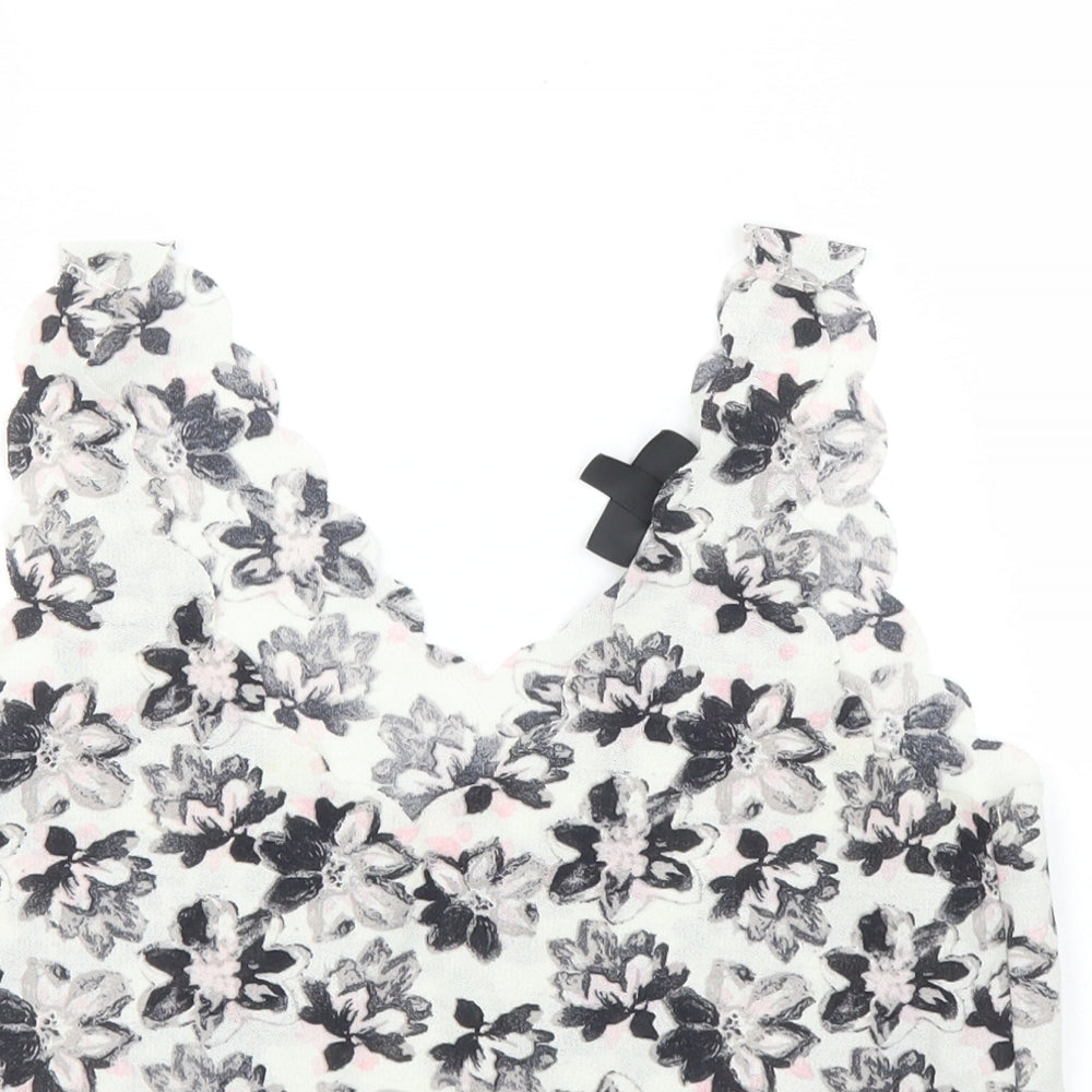 Topshop Womens White Floral  Basic Blouse Size 6