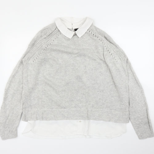 M&Co Womens Grey   Pullover Jumper Size 16