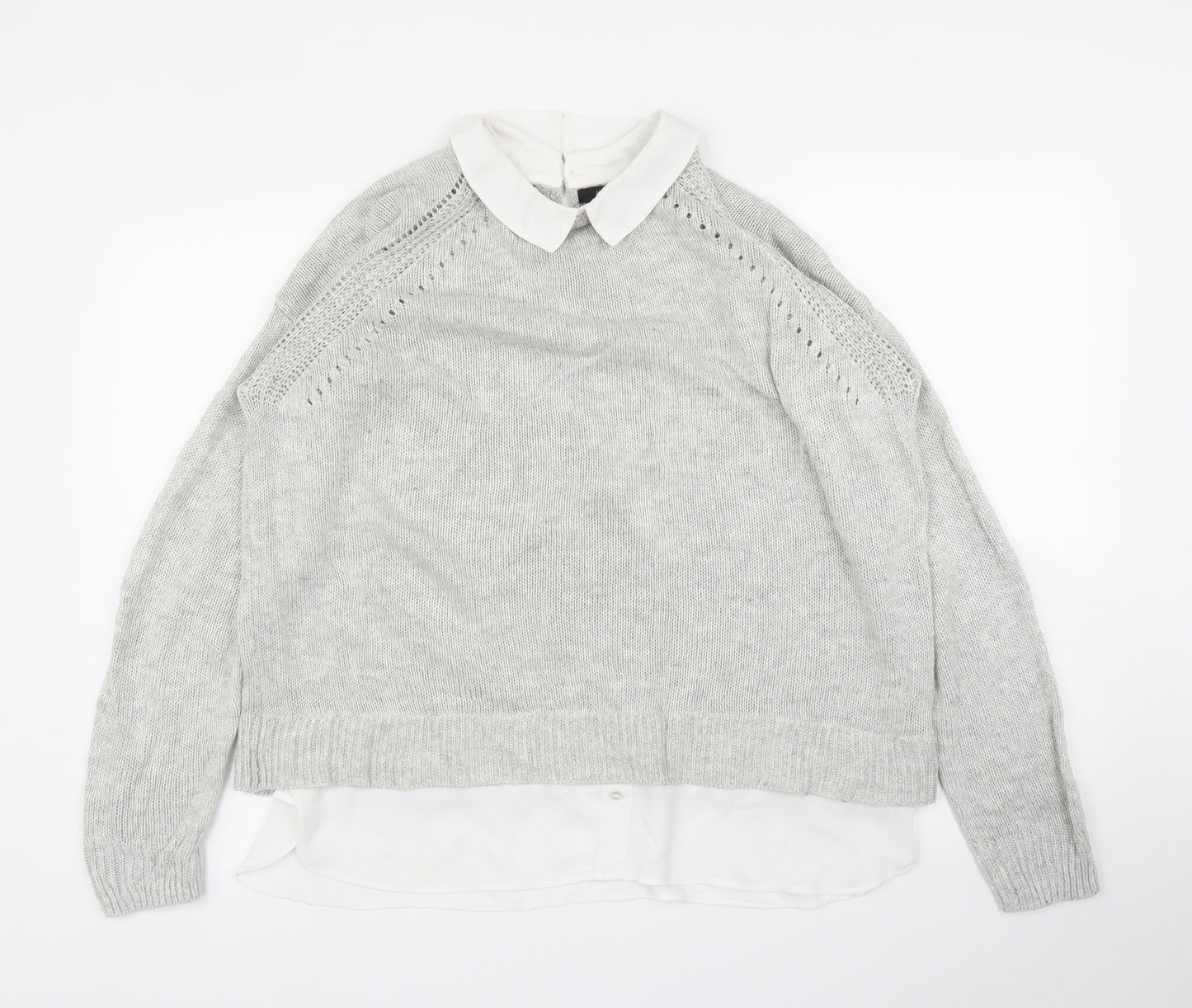 M&Co Womens Grey   Pullover Jumper Size 16