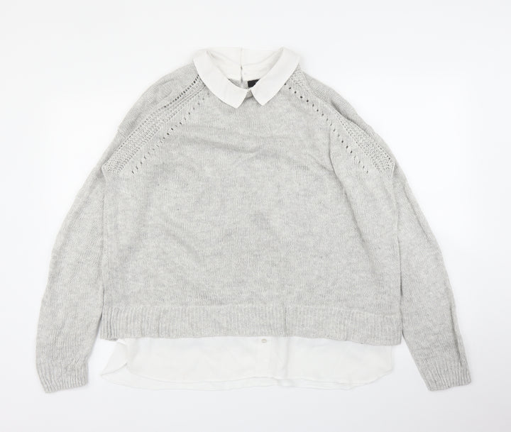 M&Co Womens Grey   Pullover Jumper Size 16