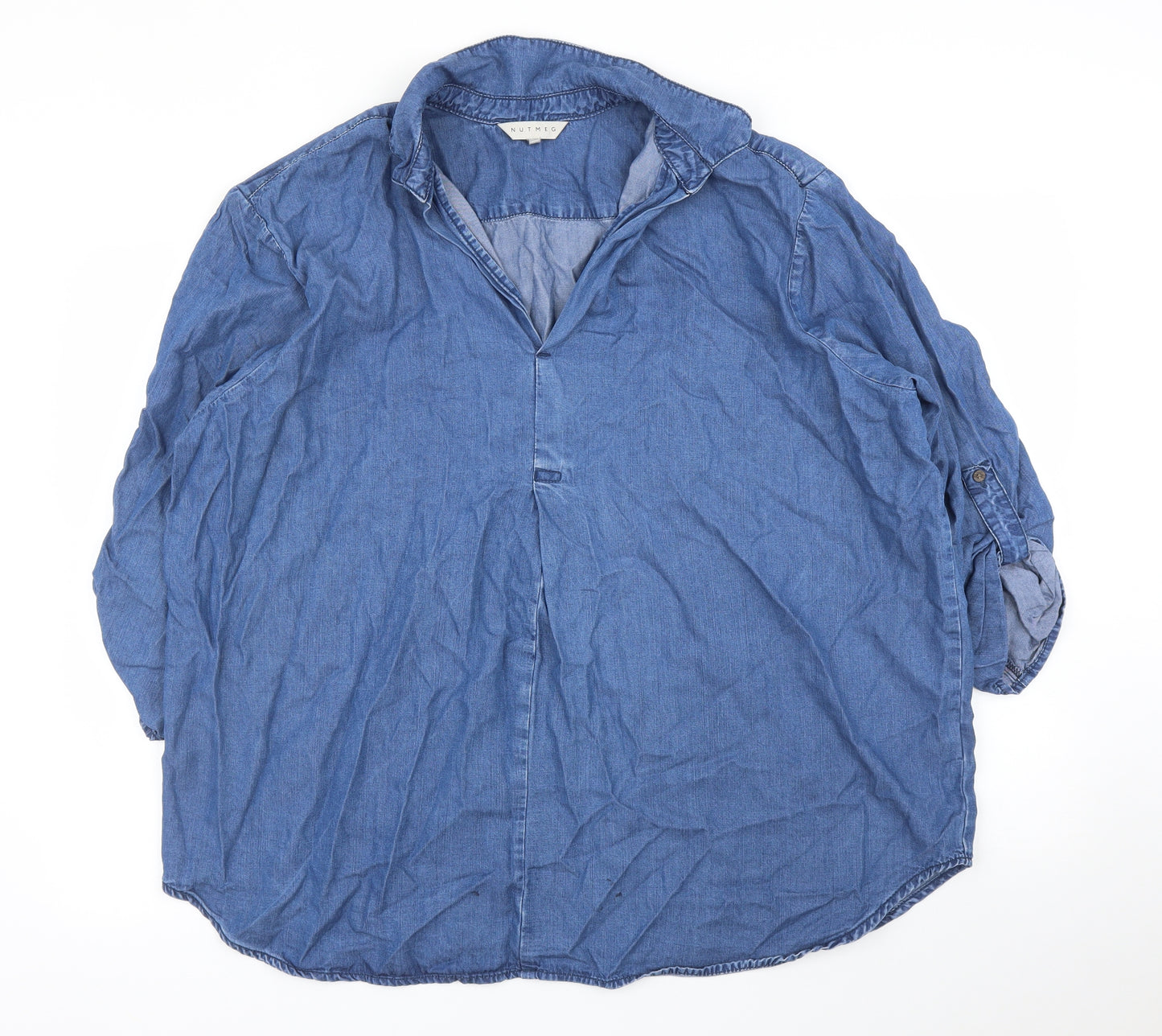 Nutmeg Womens Blue   Basic Blouse Size 22