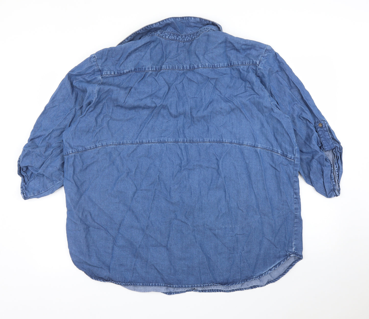 Nutmeg Womens Blue   Basic Blouse Size 22