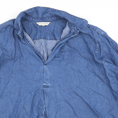 Nutmeg Womens Blue   Basic Blouse Size 22