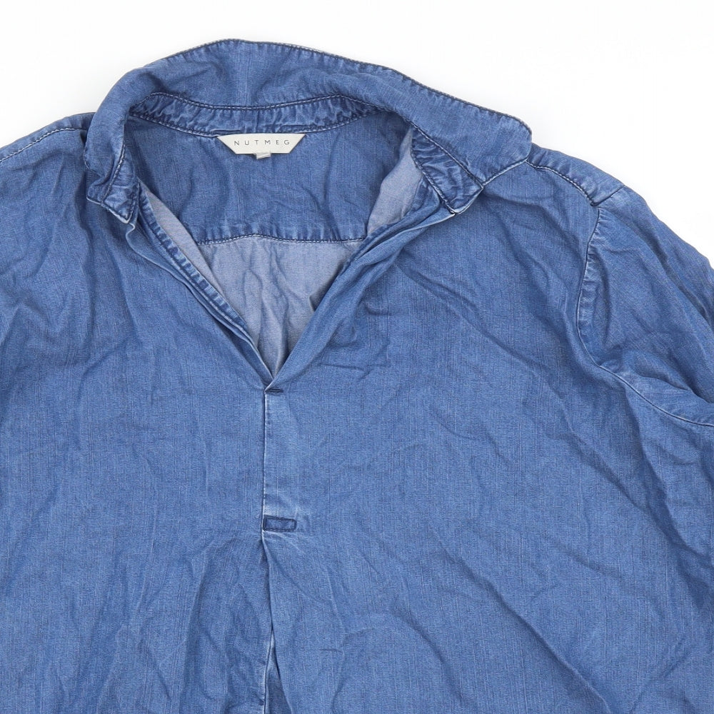 Nutmeg Womens Blue   Basic Blouse Size 22