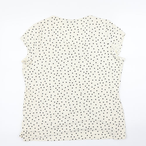 m&s Womens Beige Polka Dot  Basic Blouse Size M