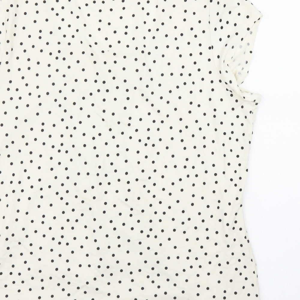 m&s Womens Beige Polka Dot  Basic Blouse Size M
