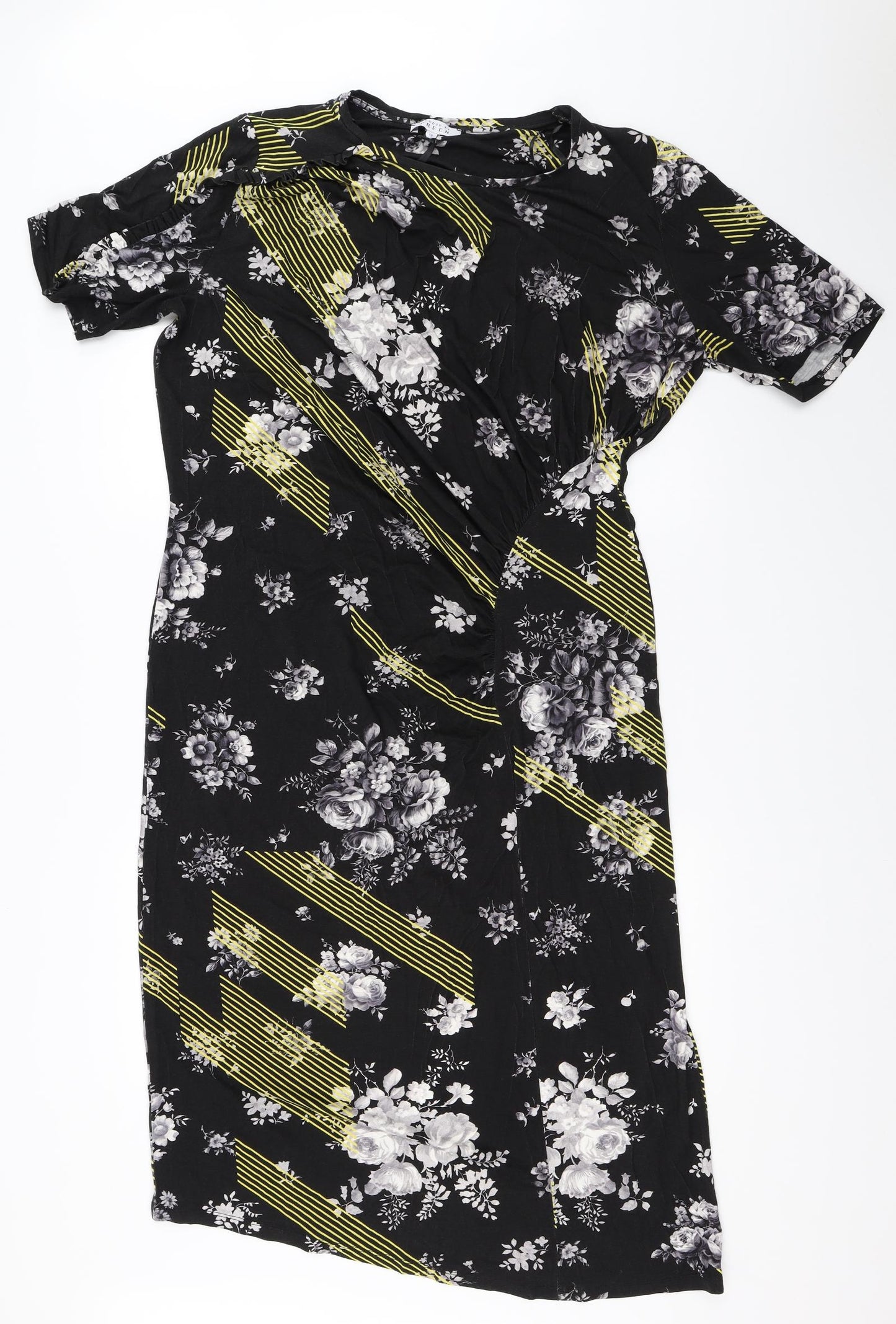 Studio Womens Black Floral  Shift  Size 18