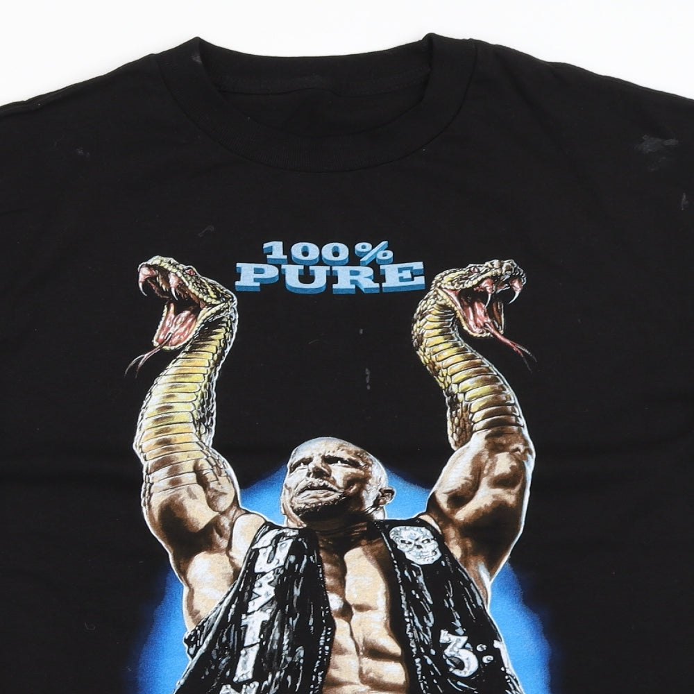 Preworn Mens Black    T-Shirt Size M  - rattlesnake