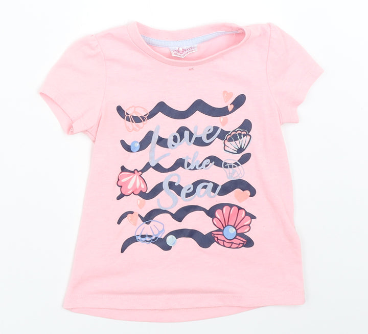 So Cute Girls Pink Basic T-Shirt Size 12-18 Months