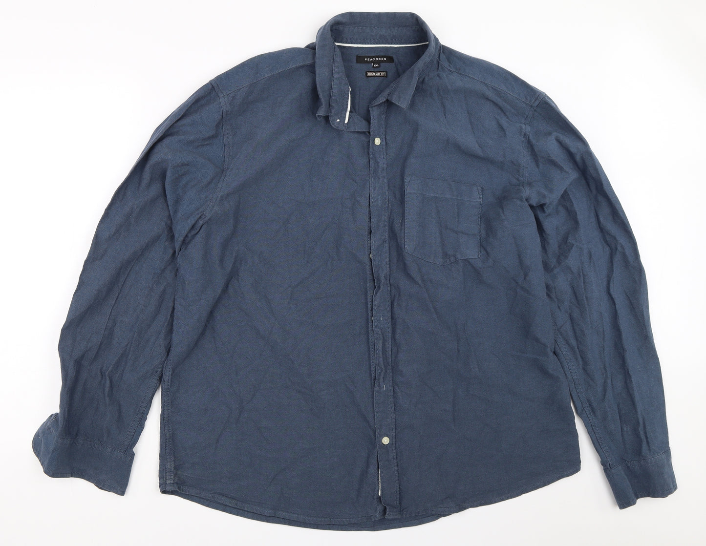 Peacocks Mens Blue    Button-Up Size 2XL