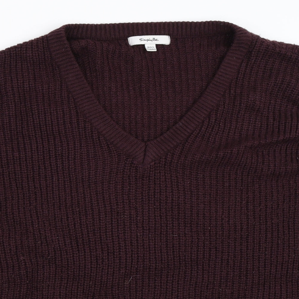 Simply Be Womens Purple   Pullover Jumper Size 26