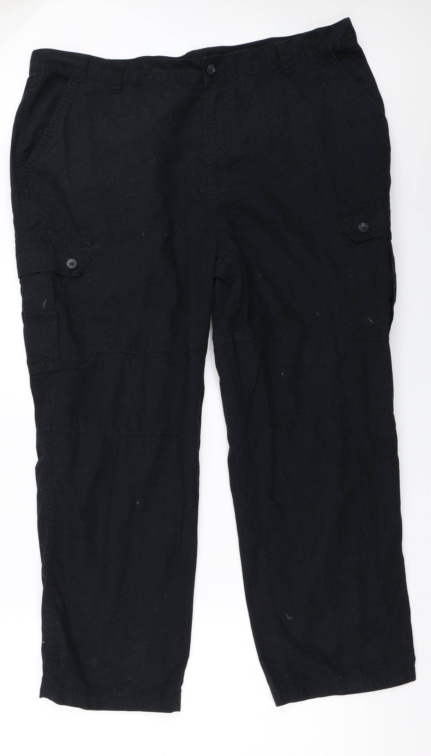 Cotton Traders Mens Black   Cargo Trousers Size 42 L29 in