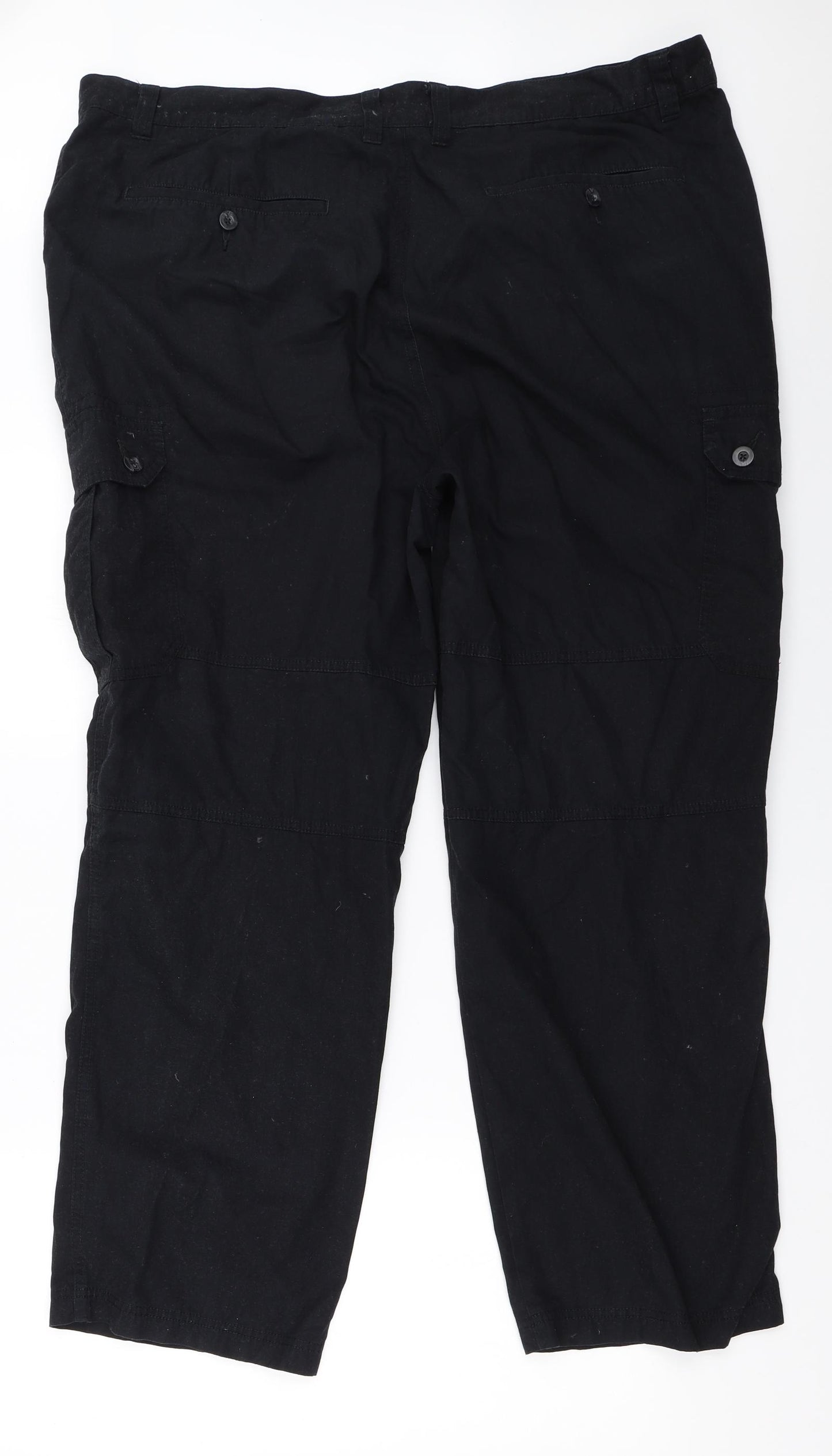 Cotton Traders Mens Black   Cargo Trousers Size 42 L29 in