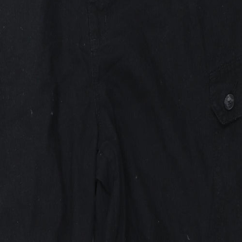 Cotton Traders Mens Black   Cargo Trousers Size 42 L29 in