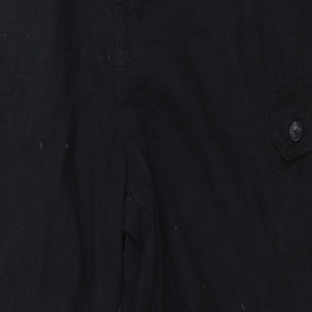 Cotton Traders Mens Black   Cargo Trousers Size 42 L29 in