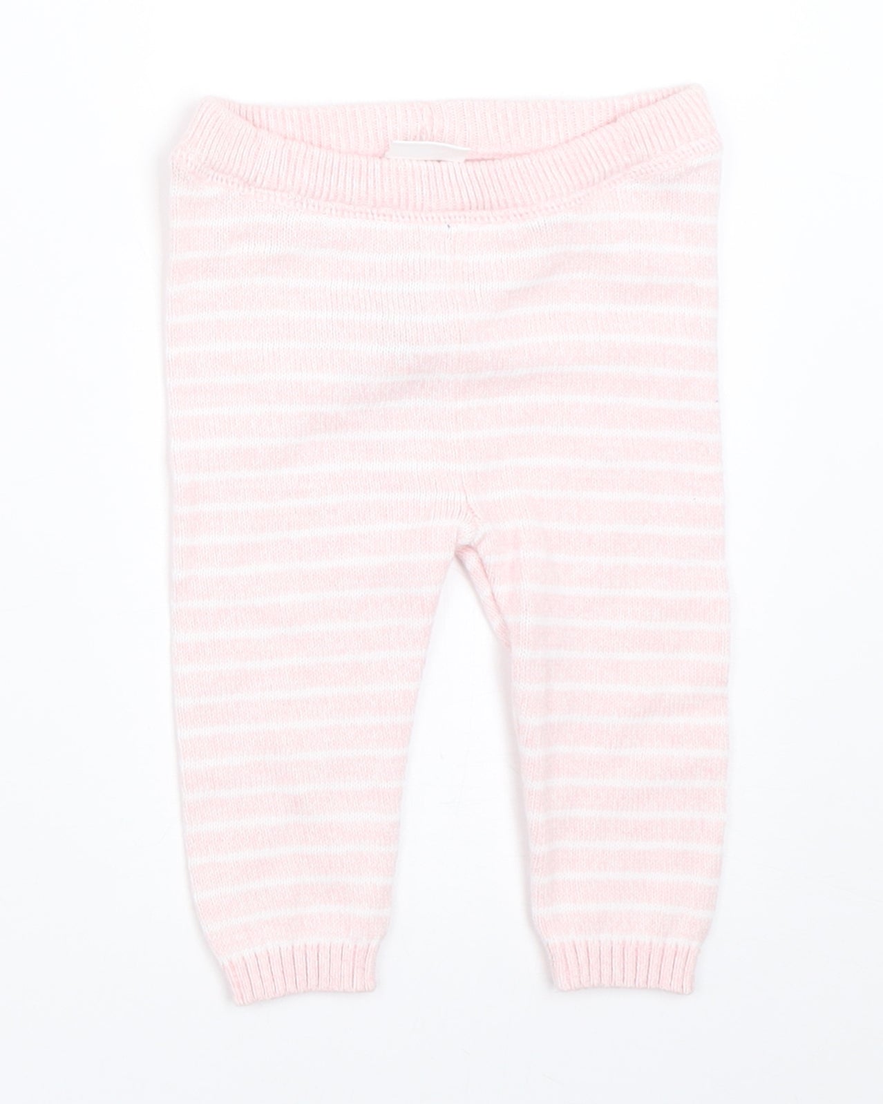 F&F Girls Pink Striped  Capri Trousers Size 3-6 Months