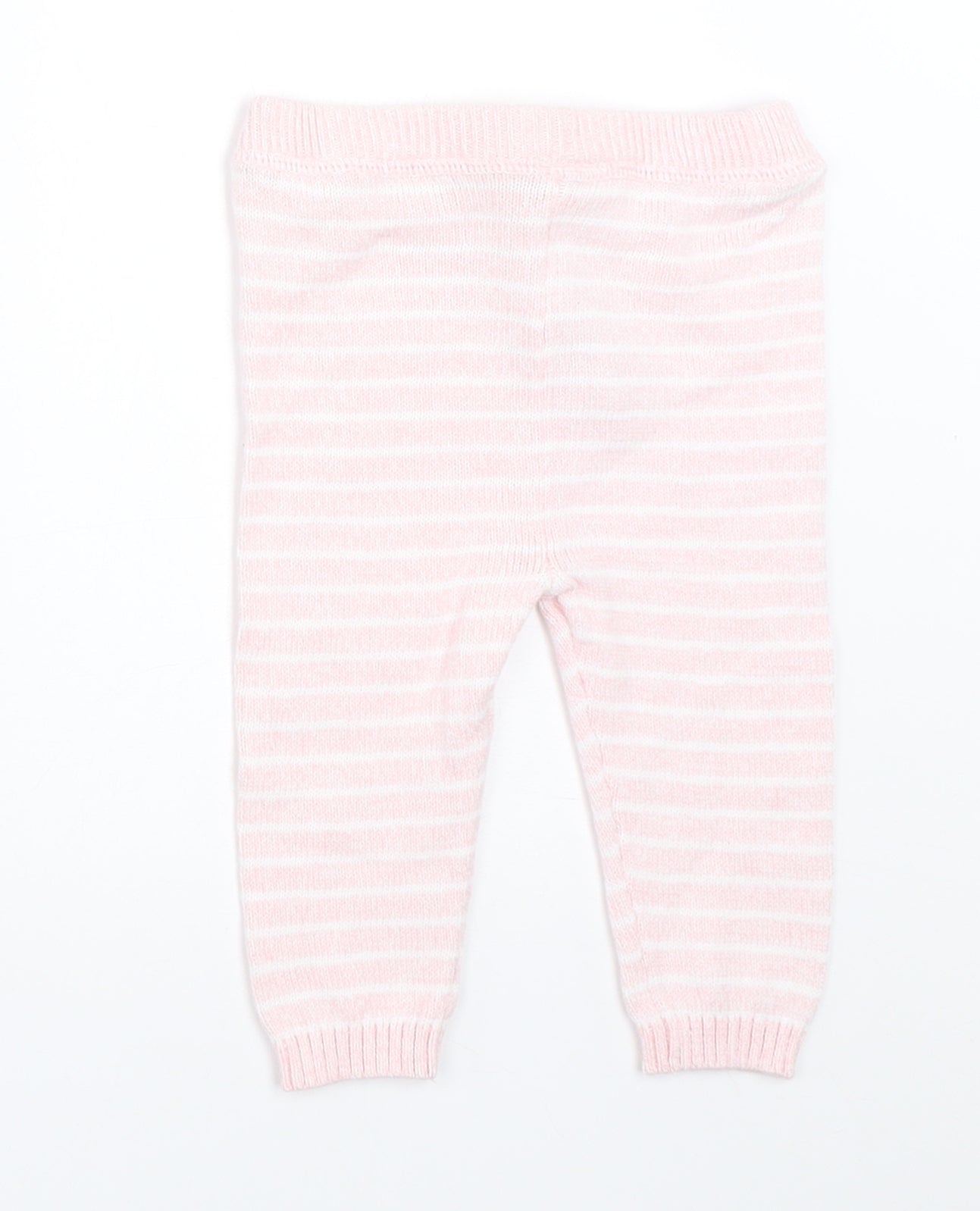 F&F Girls Pink Striped  Capri Trousers Size 3-6 Months