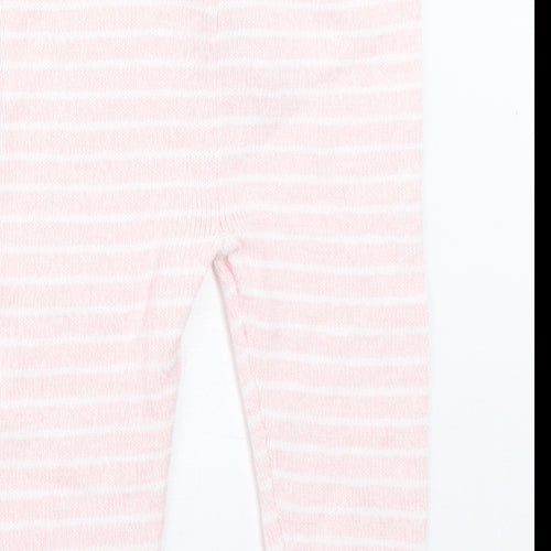 F&F Girls Pink Striped  Capri Trousers Size 3-6 Months