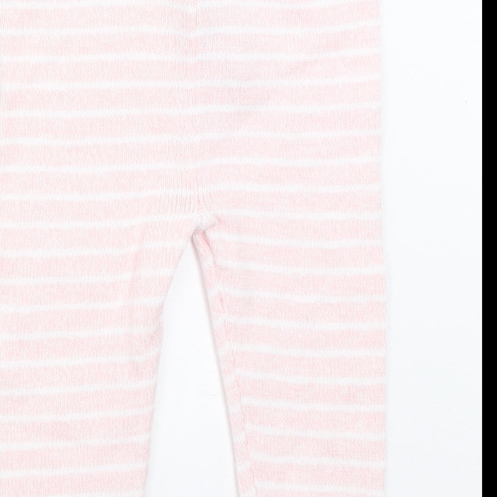 F&F Girls Pink Striped  Capri Trousers Size 3-6 Months