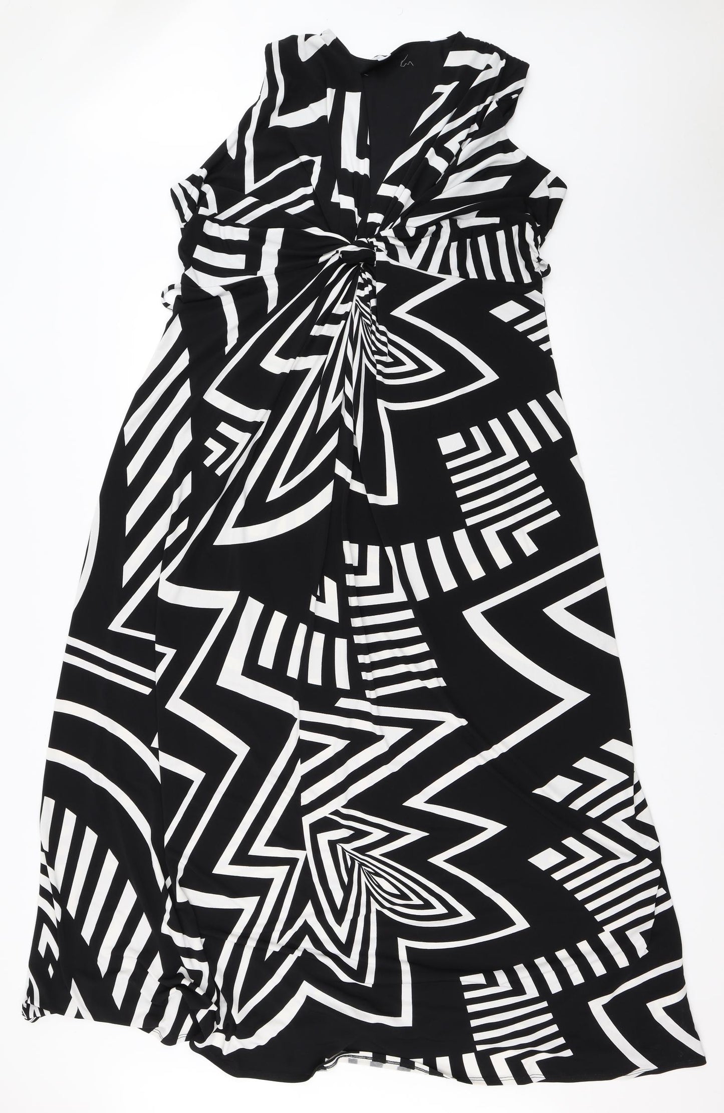 Marks and Spencer Womens Black Geometric  Fit & Flare  Size 20