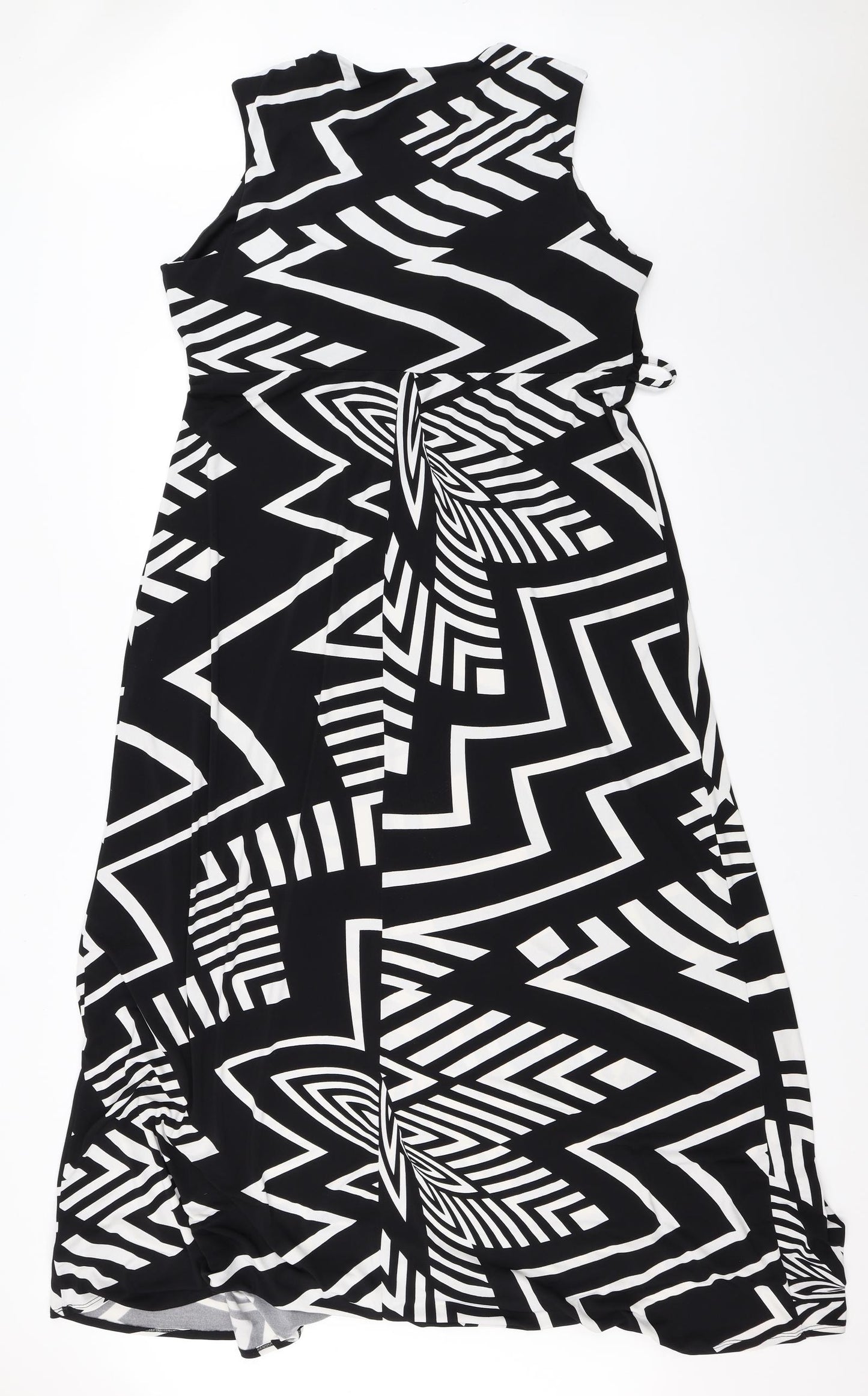 Marks and Spencer Womens Black Geometric  Fit & Flare  Size 20