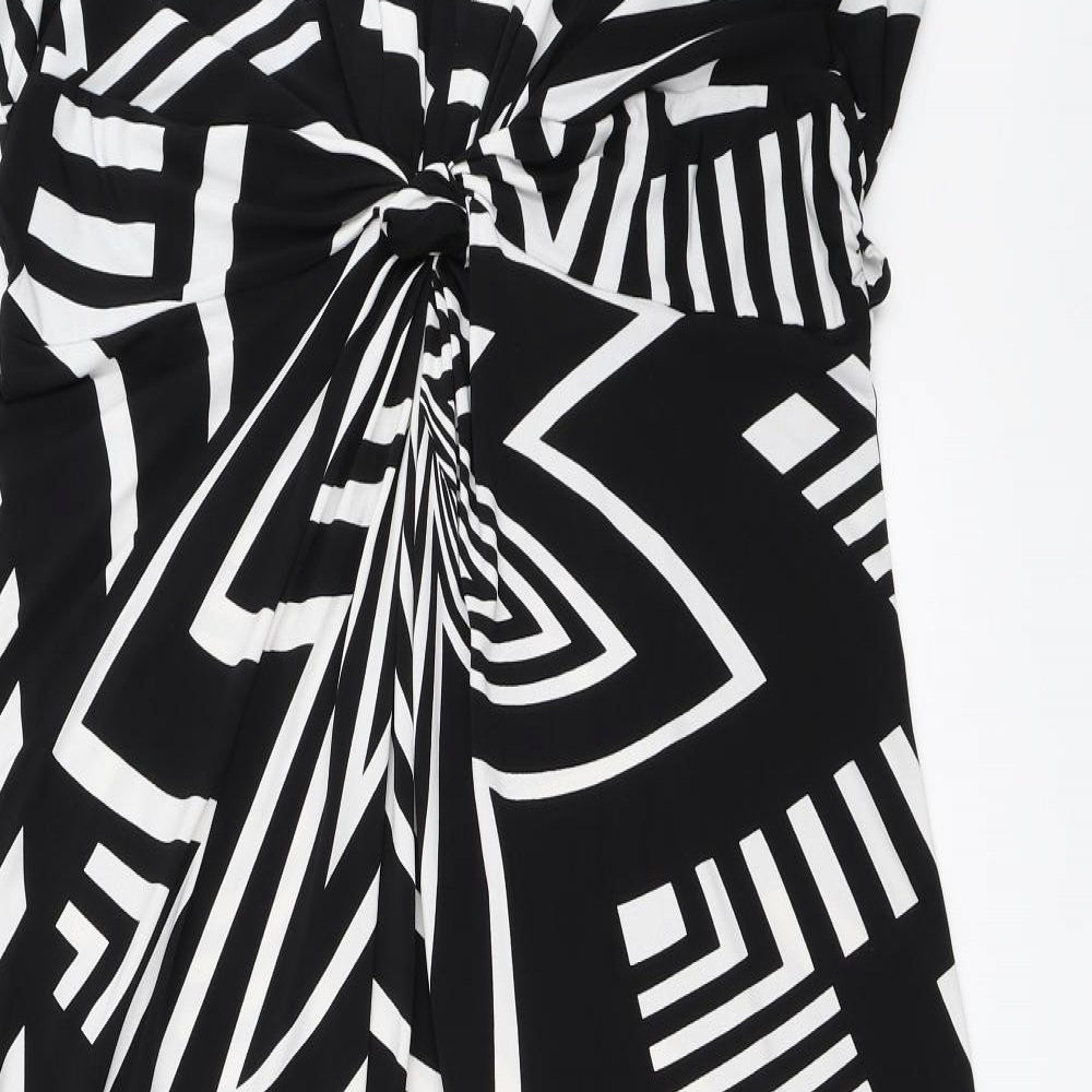 Marks and Spencer Womens Black Geometric  Fit & Flare  Size 20