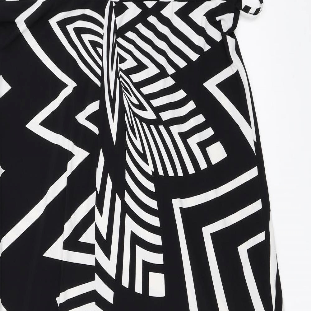 Marks and Spencer Womens Black Geometric  Fit & Flare  Size 20