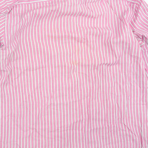 Taylor & Wright Mens Pink Striped   Button-Up Size 15.5