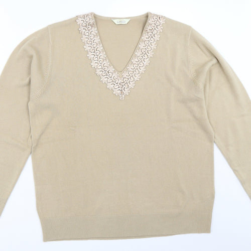 Classics Womens Beige   Pullover Jumper Size 12