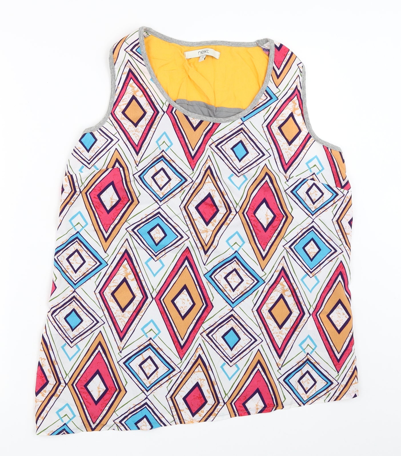 NEXT Womens Ivory Geometric  Basic Blouse Size 12