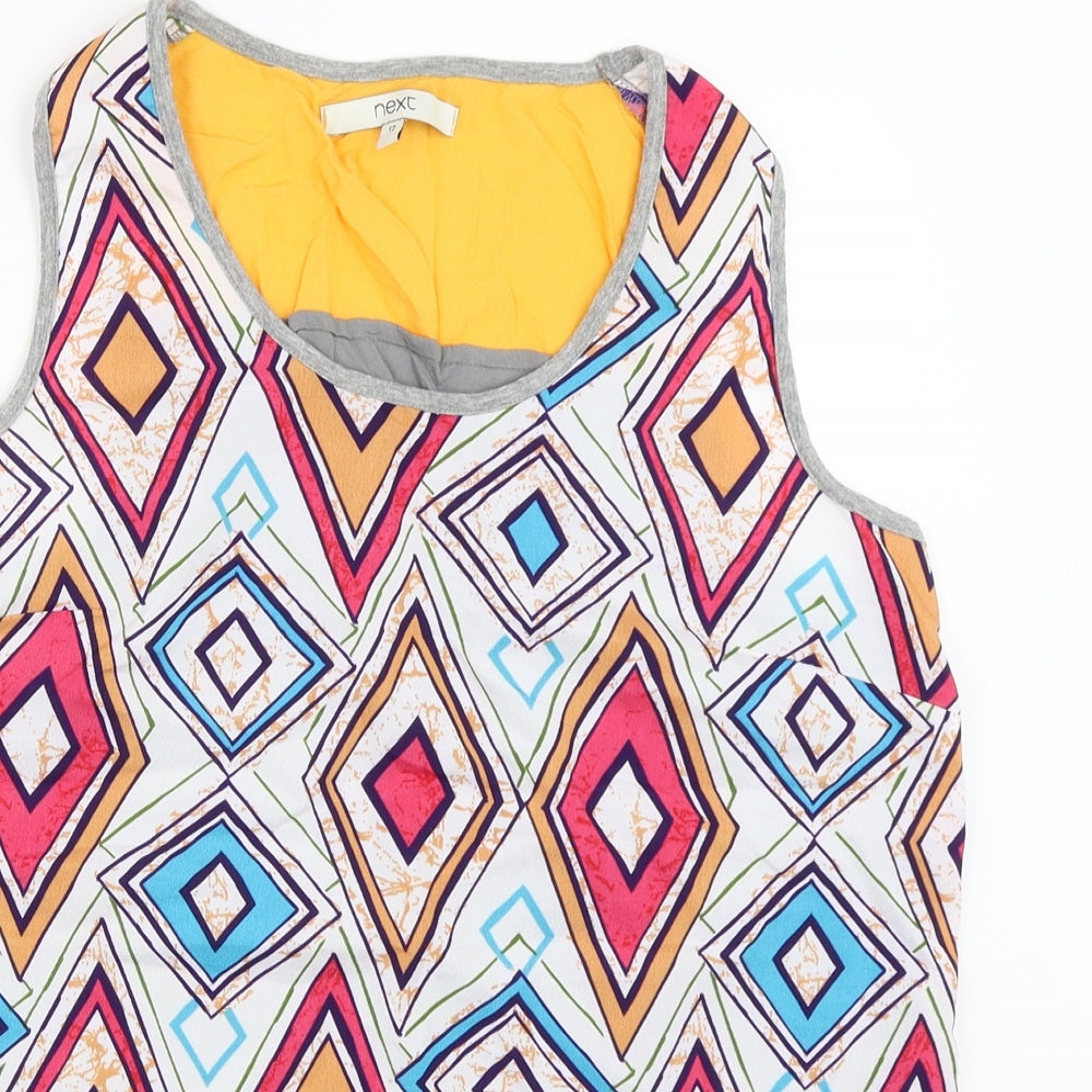 NEXT Womens Ivory Geometric  Basic Blouse Size 12