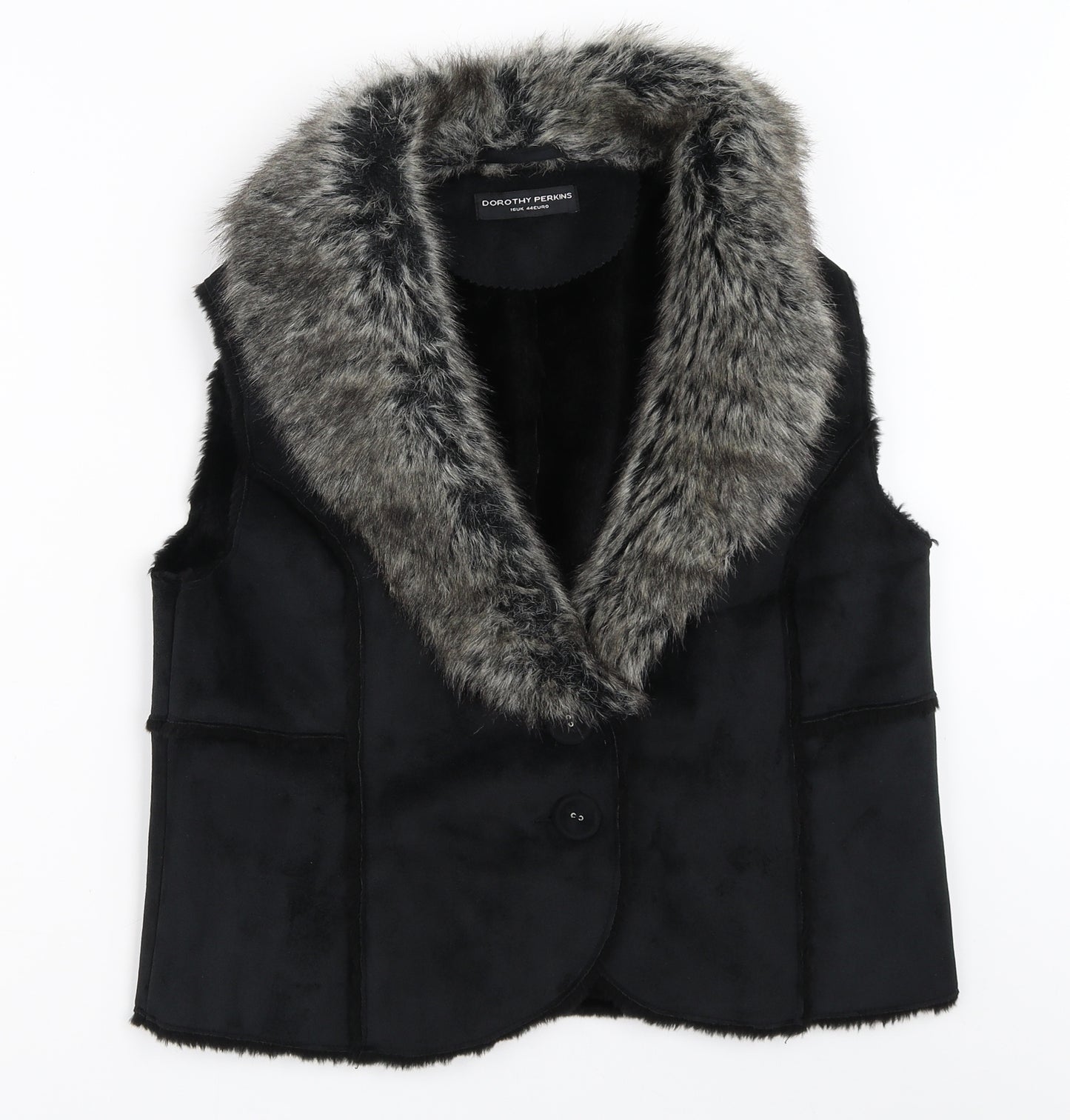 Dorothy Perkins Womens Black   Gilet Coat Size 16