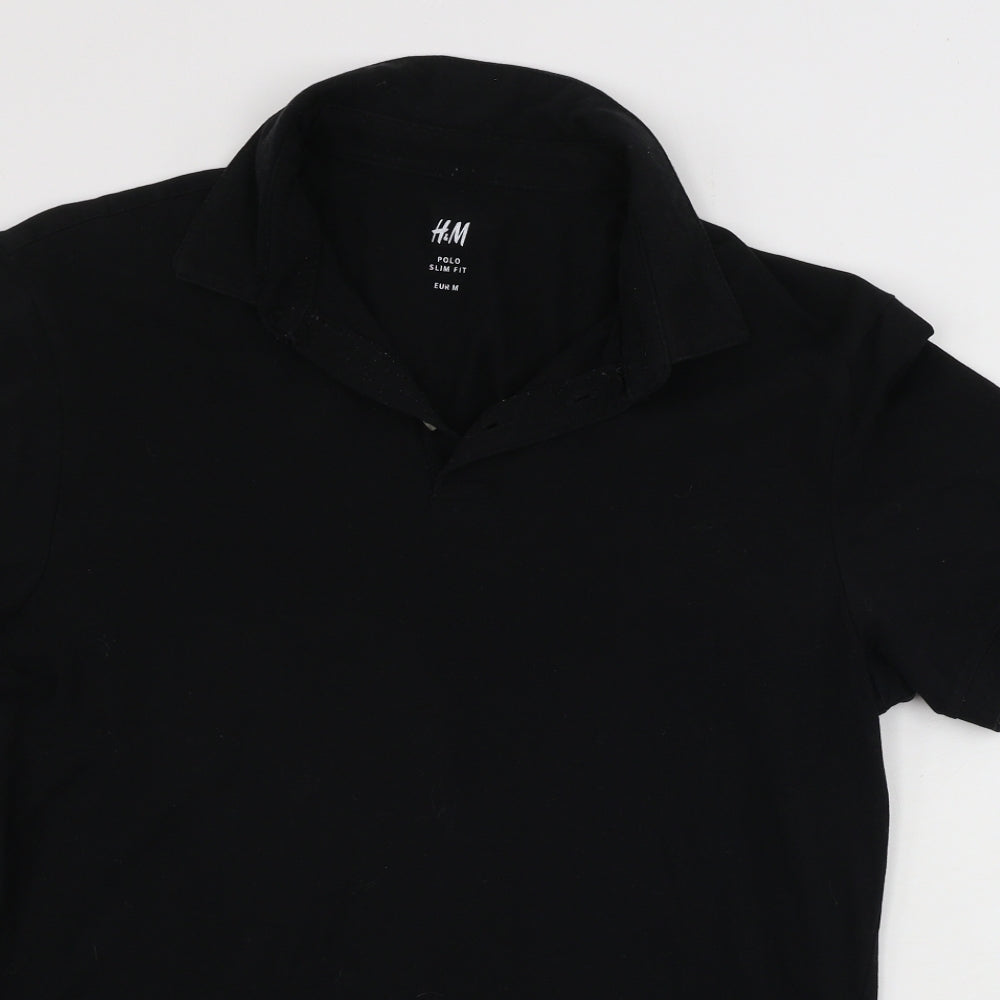 H&M  Mens Black    Polo Size M
